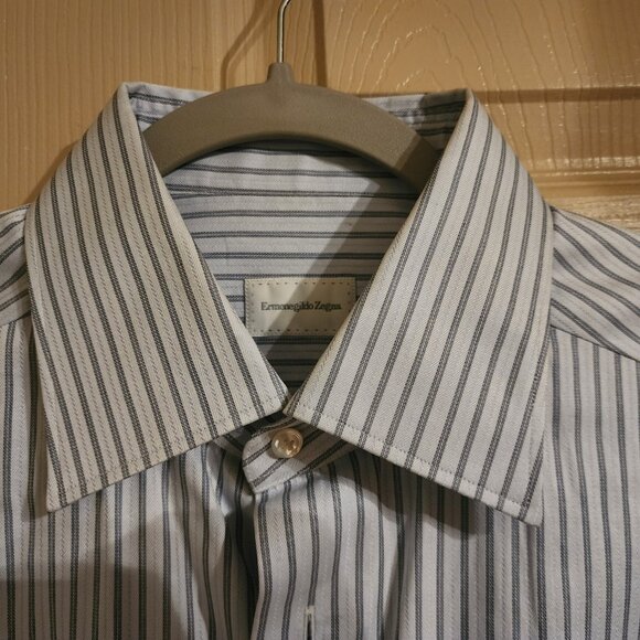 Ermenegildo Zegna French Cuff Dress Shirt 100% Cotton Size 39/15.5 - Picture 6 of 6